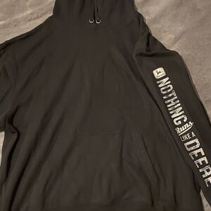 John Deere Green Logo on Black Fabric